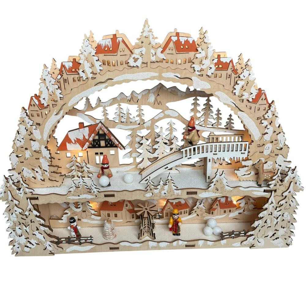 Christmas Cut Out Wood Light Up Arch Schwibbogen Ski Alpine German? Winter READ